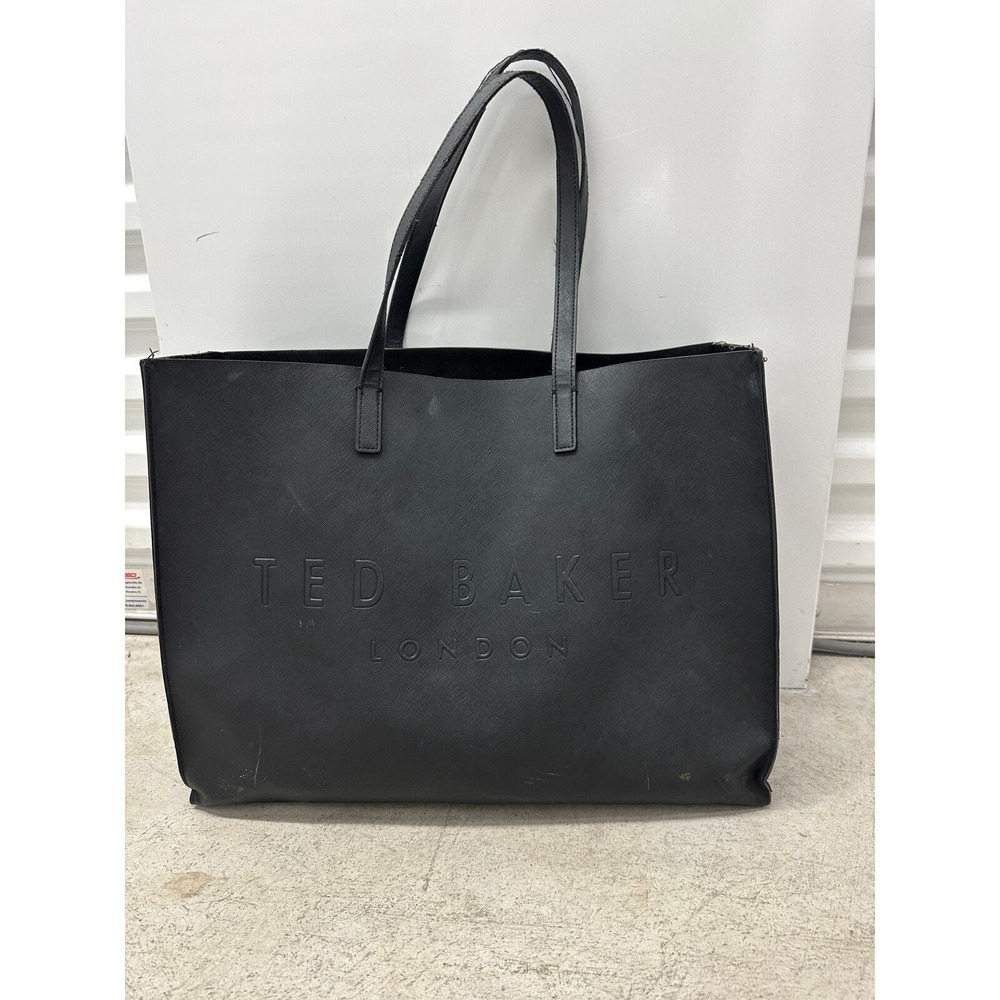 Ted Baker Tote Bag Large‎ Black Purse Bag London Embossed Shopper